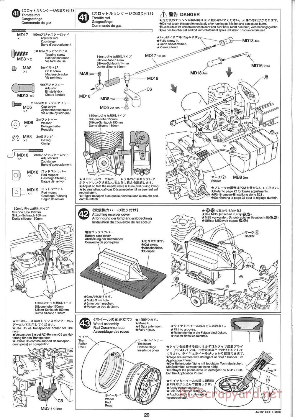 Tamiya - TG10R Chassis - Manual - Page 20