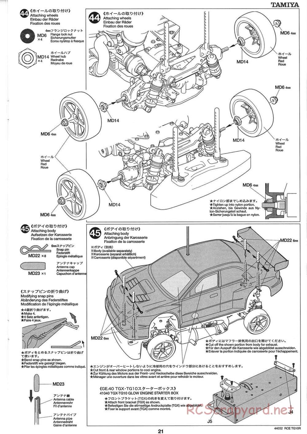 Tamiya - TG10R Chassis - Manual - Page 21