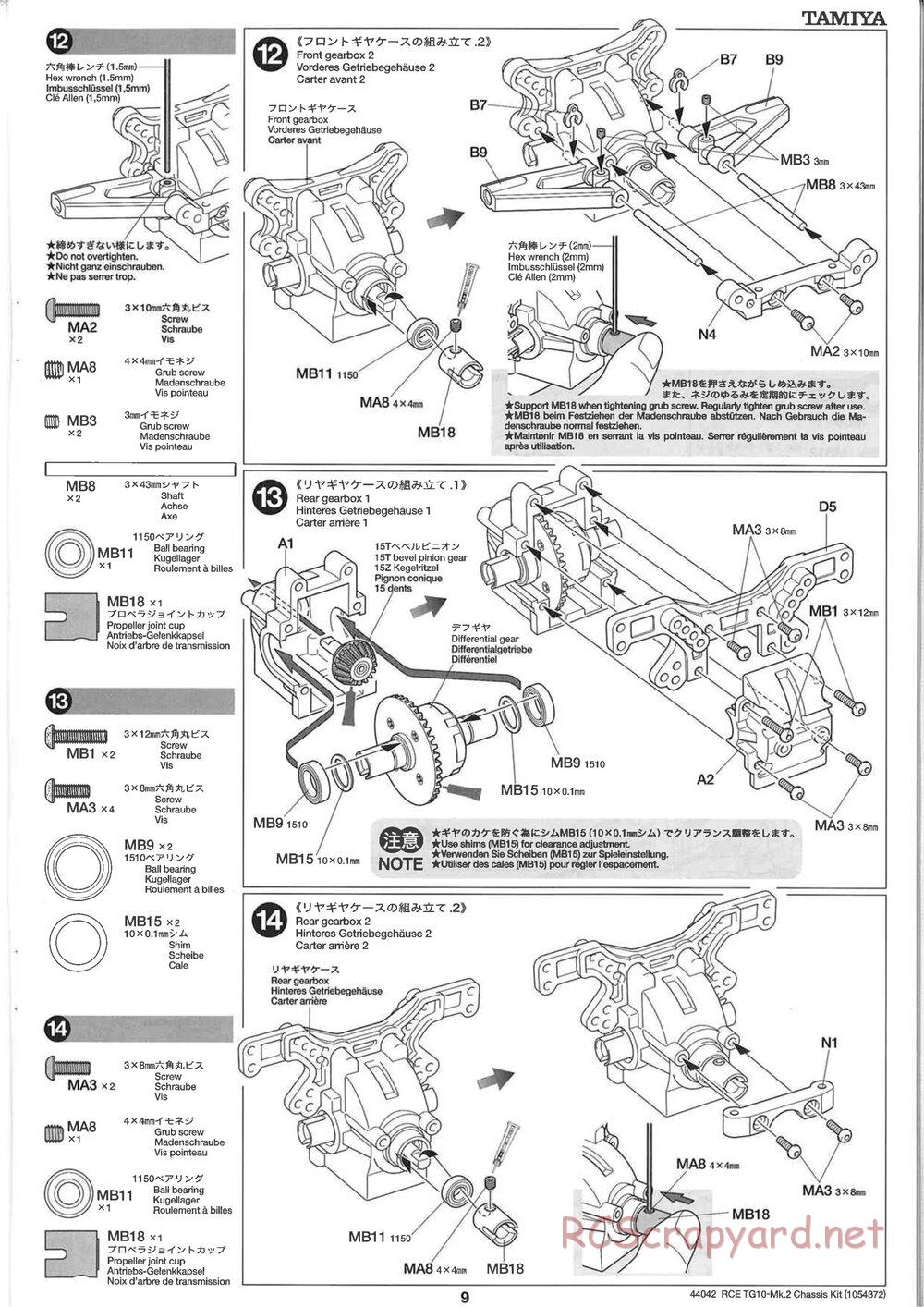 Tamiya - TG10 Mk.2 Chassis - Manual - Page 9