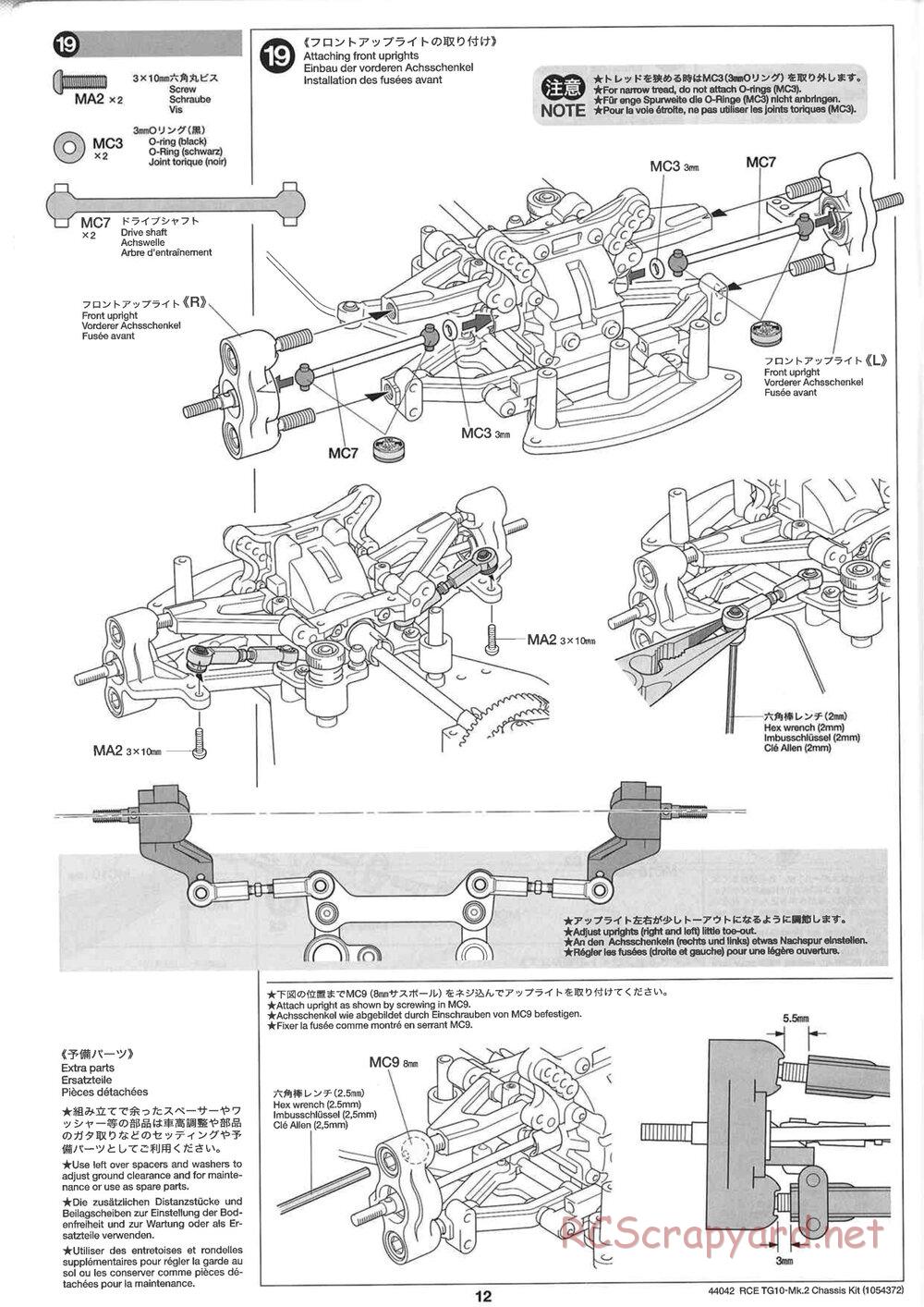 Tamiya - TG10 Mk.2 Chassis - Manual - Page 12