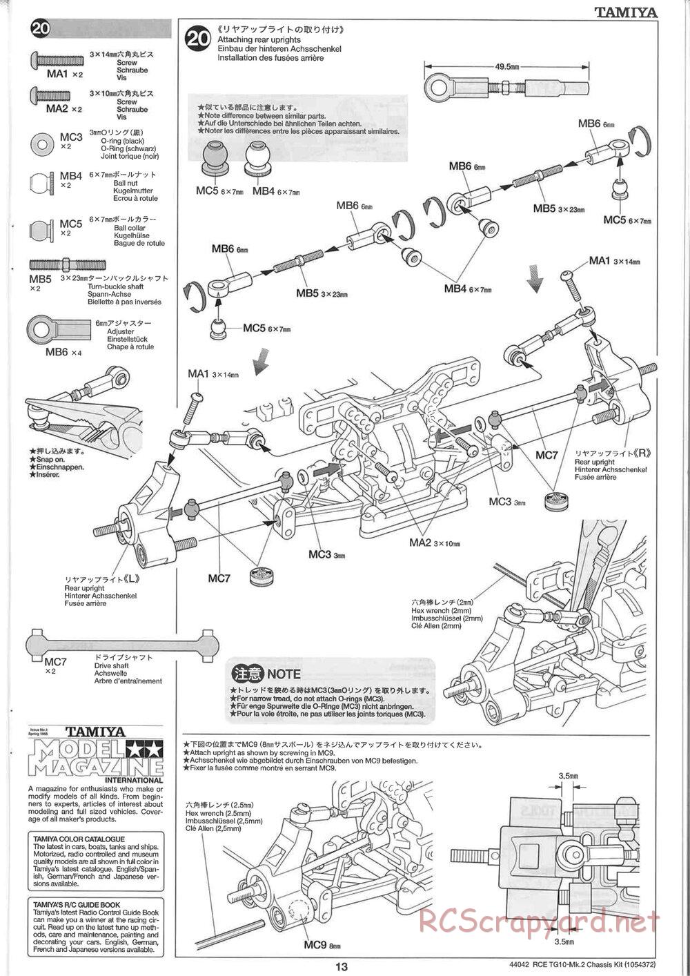 Tamiya - TG10 Mk.2 Chassis - Manual - Page 13