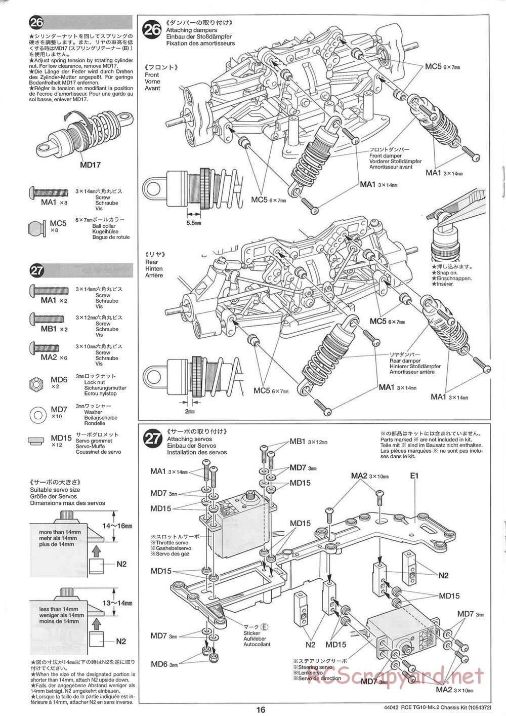 Tamiya - TG10 Mk.2 Chassis - Manual - Page 16