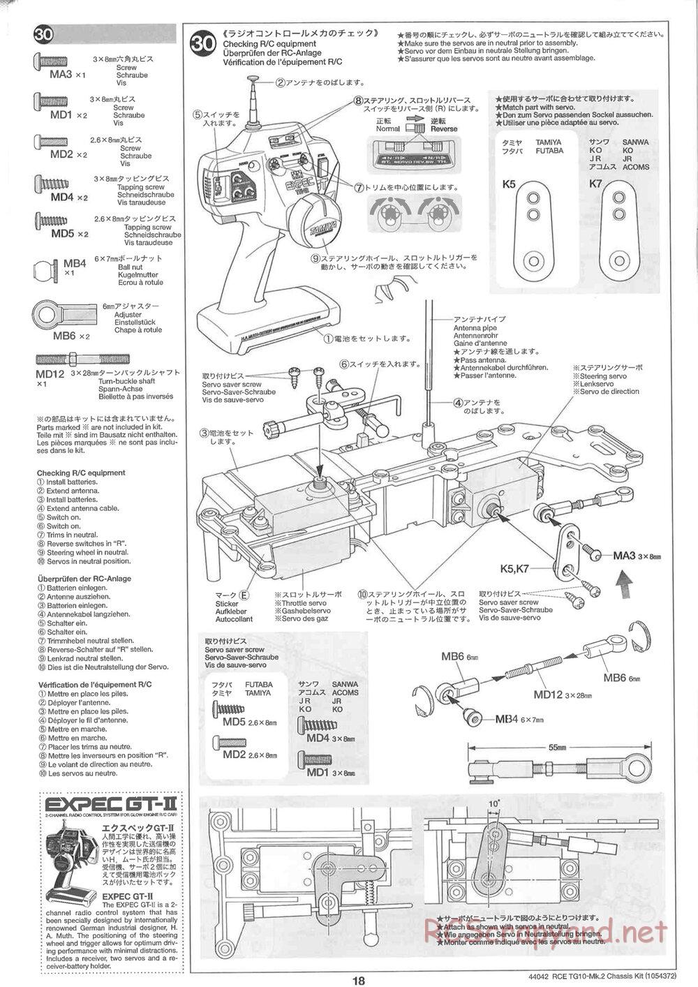 Tamiya - TG10 Mk.2 Chassis - Manual - Page 18