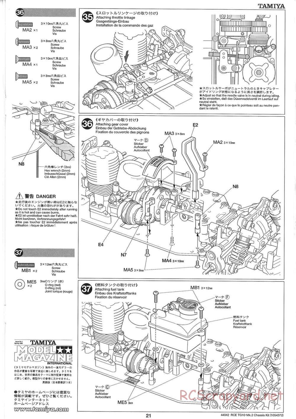 Tamiya - TG10 Mk.2 Chassis - Manual - Page 21