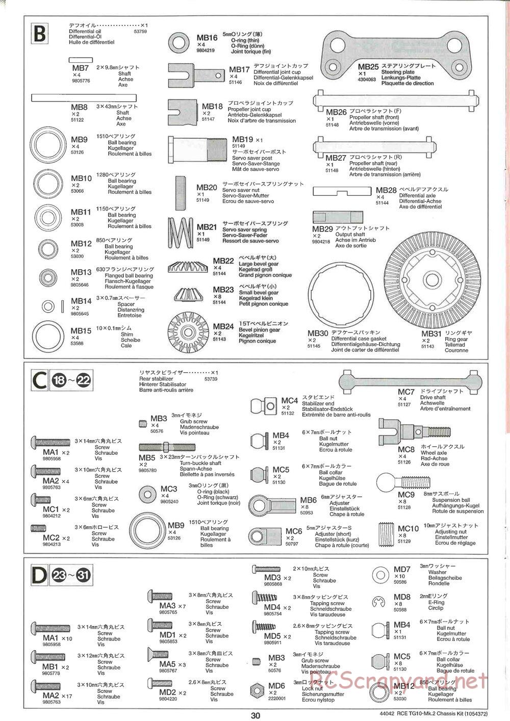 Tamiya - TG10 Mk.2 Chassis - Manual - Page 30