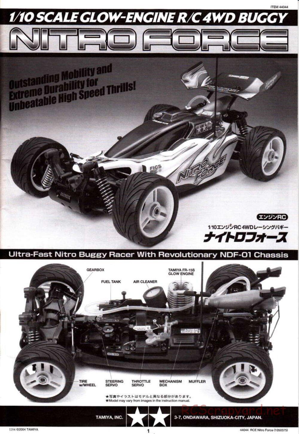 Tamiya - Nitro Force - NDF-01 Chassis - Manual - Page 1