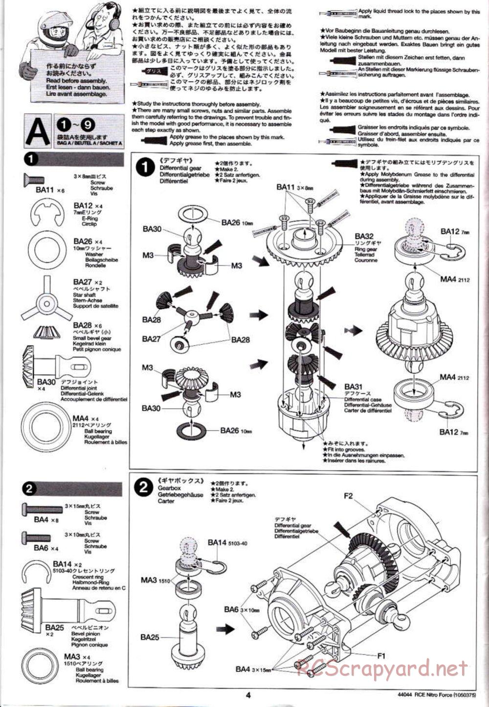 Tamiya - Nitro Force - NDF-01 Chassis - Manual - Page 4