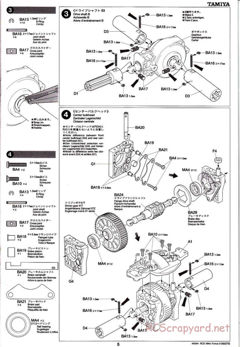 Tamiya - Nitro Force - NDF-01 Chassis - Manual - Page 5