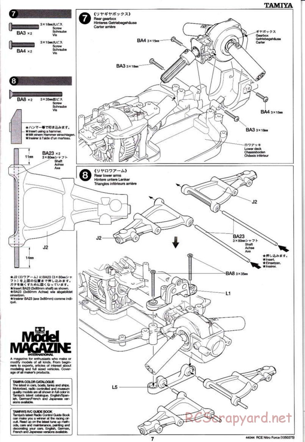 Tamiya - Nitro Force - NDF-01 Chassis - Manual - Page 7