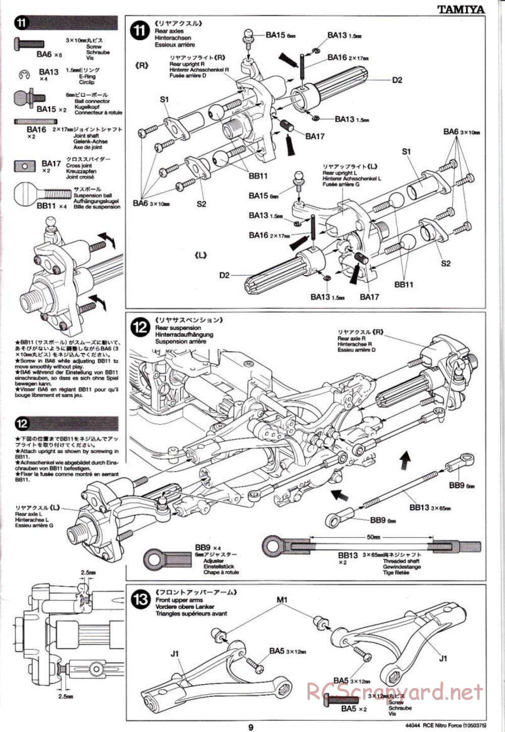 Tamiya - Nitro Force - NDF-01 Chassis - Manual - Page 9