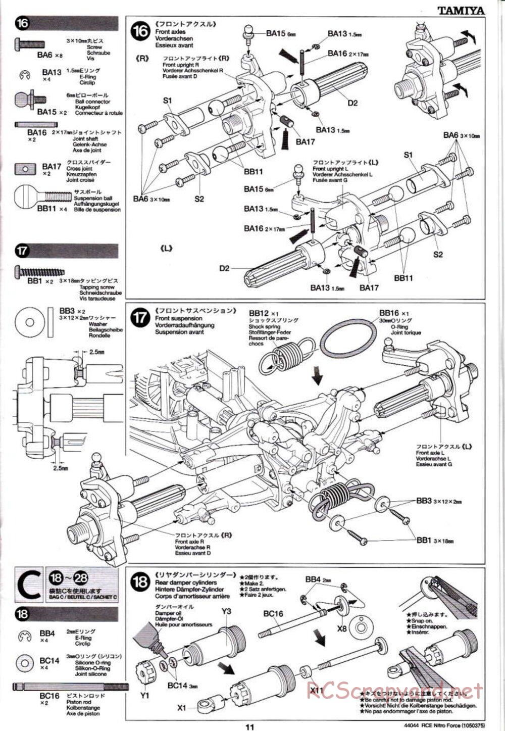 Tamiya - Nitro Force - NDF-01 Chassis - Manual - Page 11
