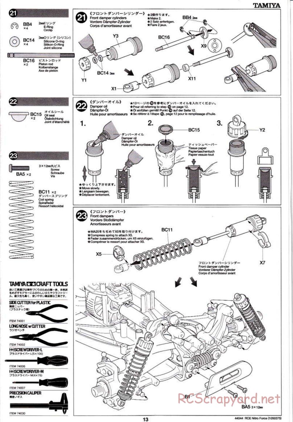 Tamiya - Nitro Force - NDF-01 Chassis - Manual - Page 13