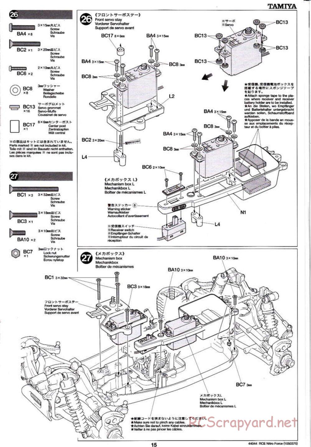 Tamiya - Nitro Force - NDF-01 Chassis - Manual - Page 15
