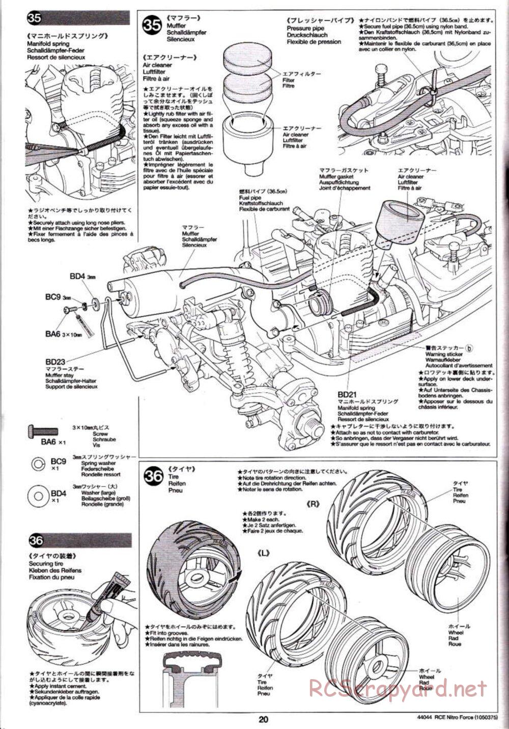 Tamiya - Nitro Force - NDF-01 Chassis - Manual - Page 20
