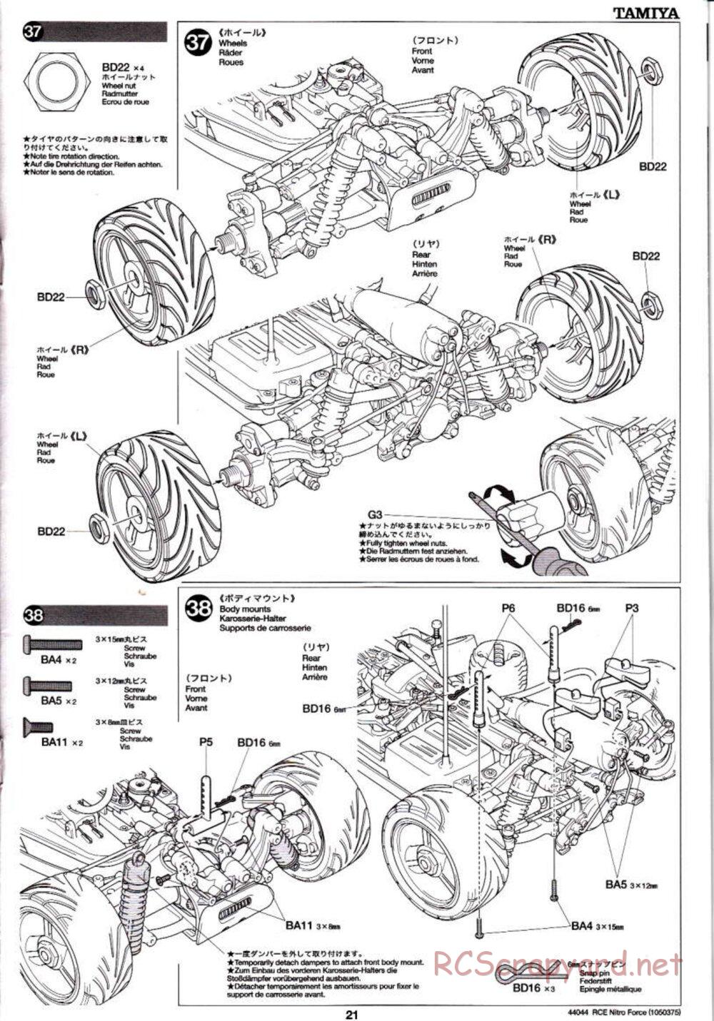 Tamiya - Nitro Force - NDF-01 Chassis - Manual - Page 21