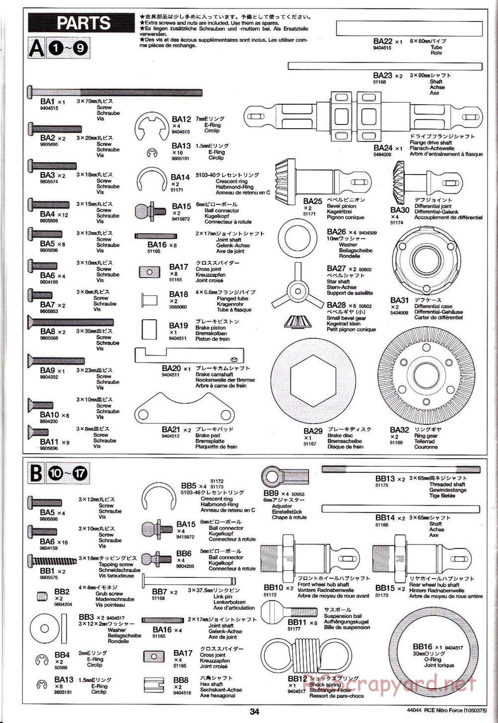 Tamiya - Nitro Force - NDF-01 Chassis - Manual - Page 34