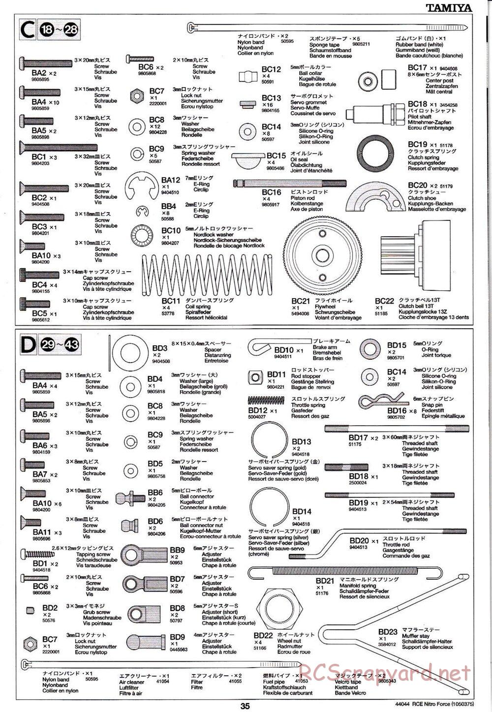 Tamiya - Nitro Force - NDF-01 Chassis - Manual - Page 35