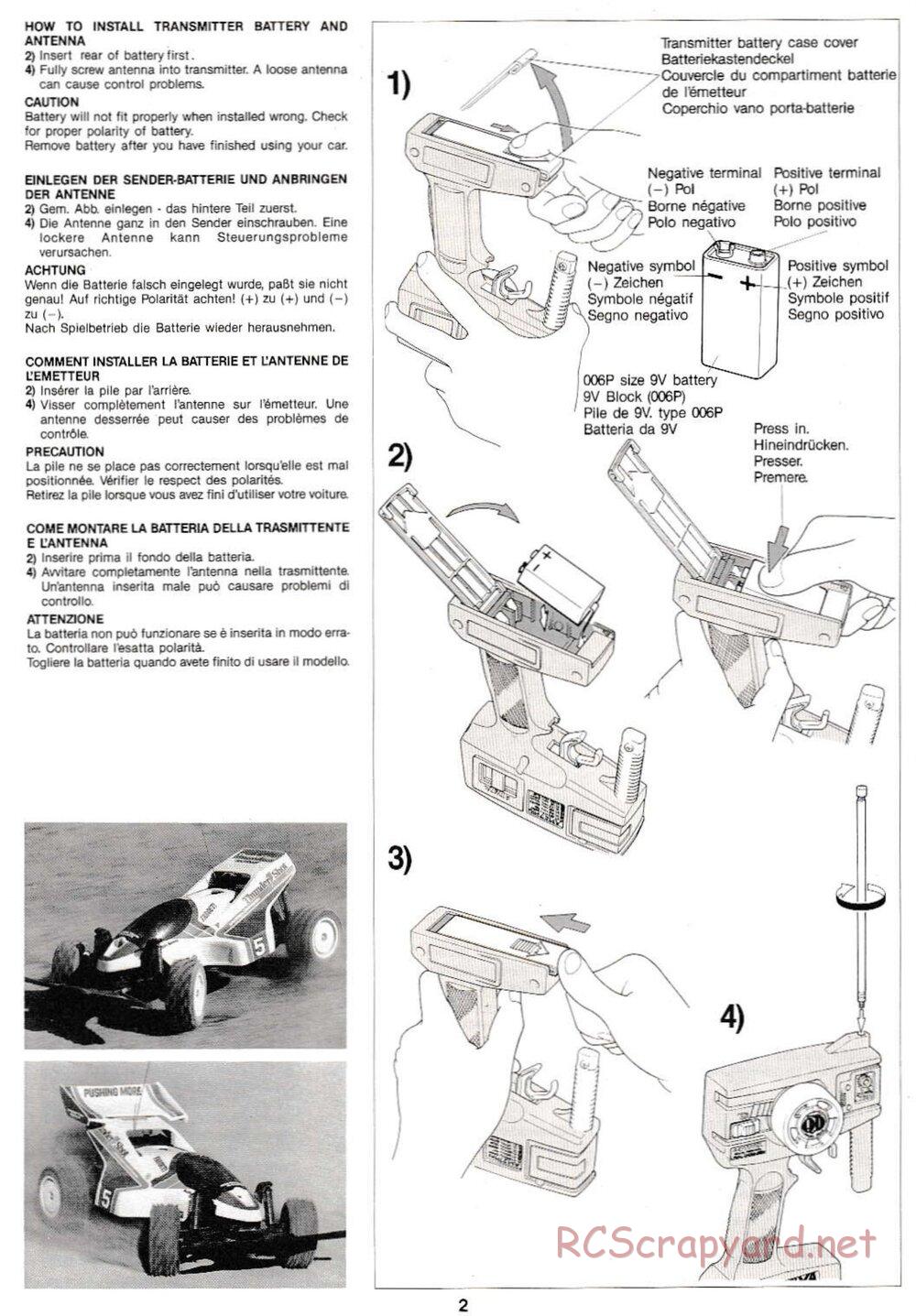 Tamiya - Thunder Shot QD Chassis - Manual - Page 2