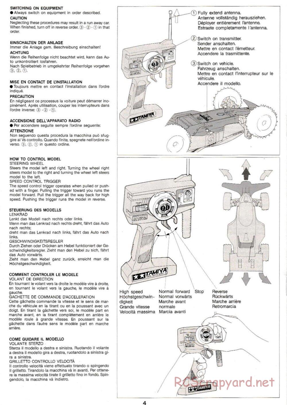 Tamiya - Thunder Shot QD Chassis - Manual - Page 4
