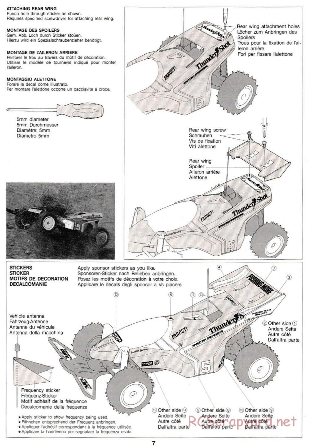 Tamiya - Thunder Shot QD Chassis - Manual - Page 7