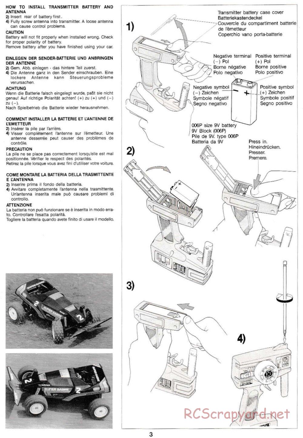 Tamiya - Super Sabre QD Chassis - Manual - Page 3