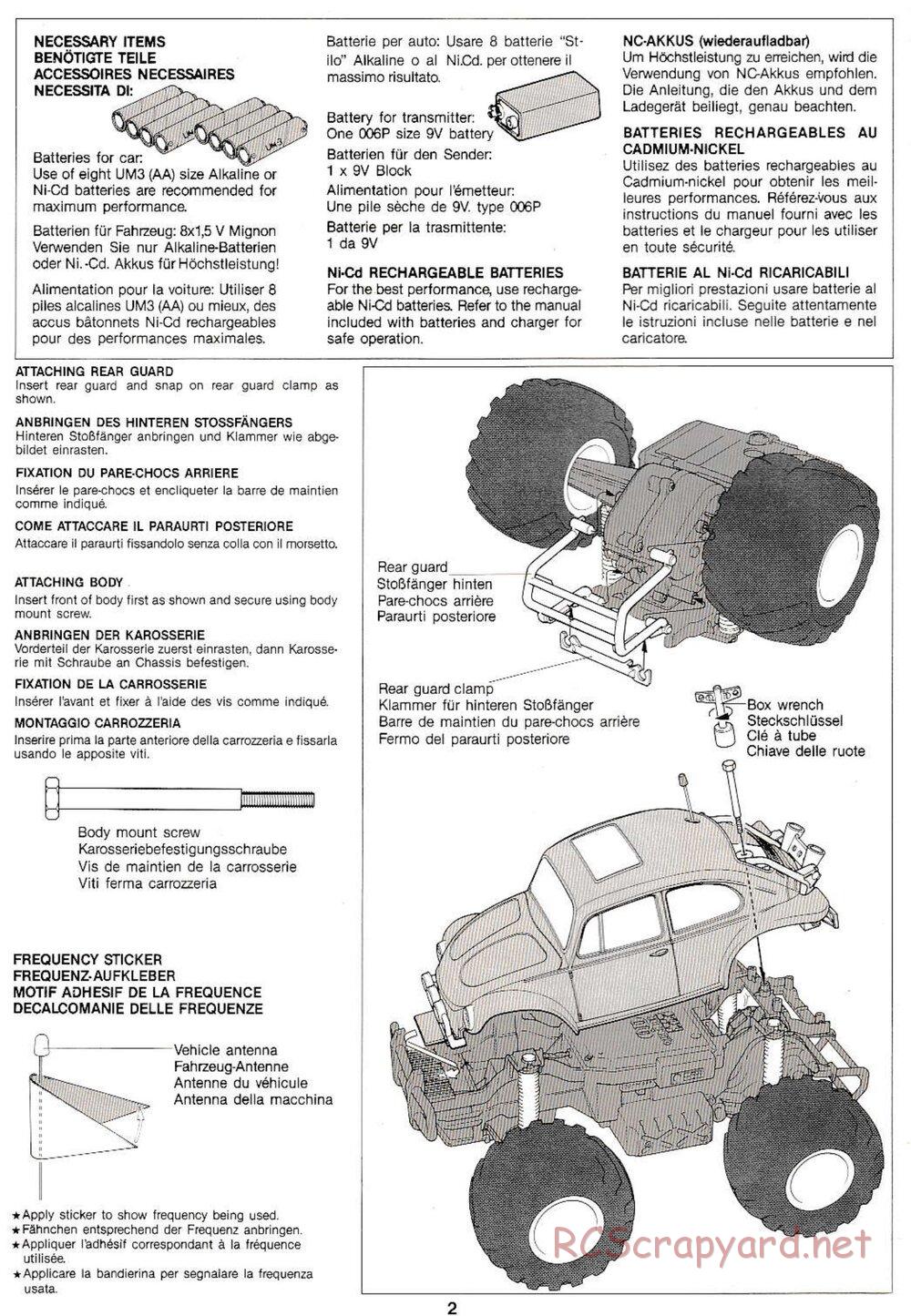 Tamiya - Monster Beetle QD Chassis - Manual - Page 2