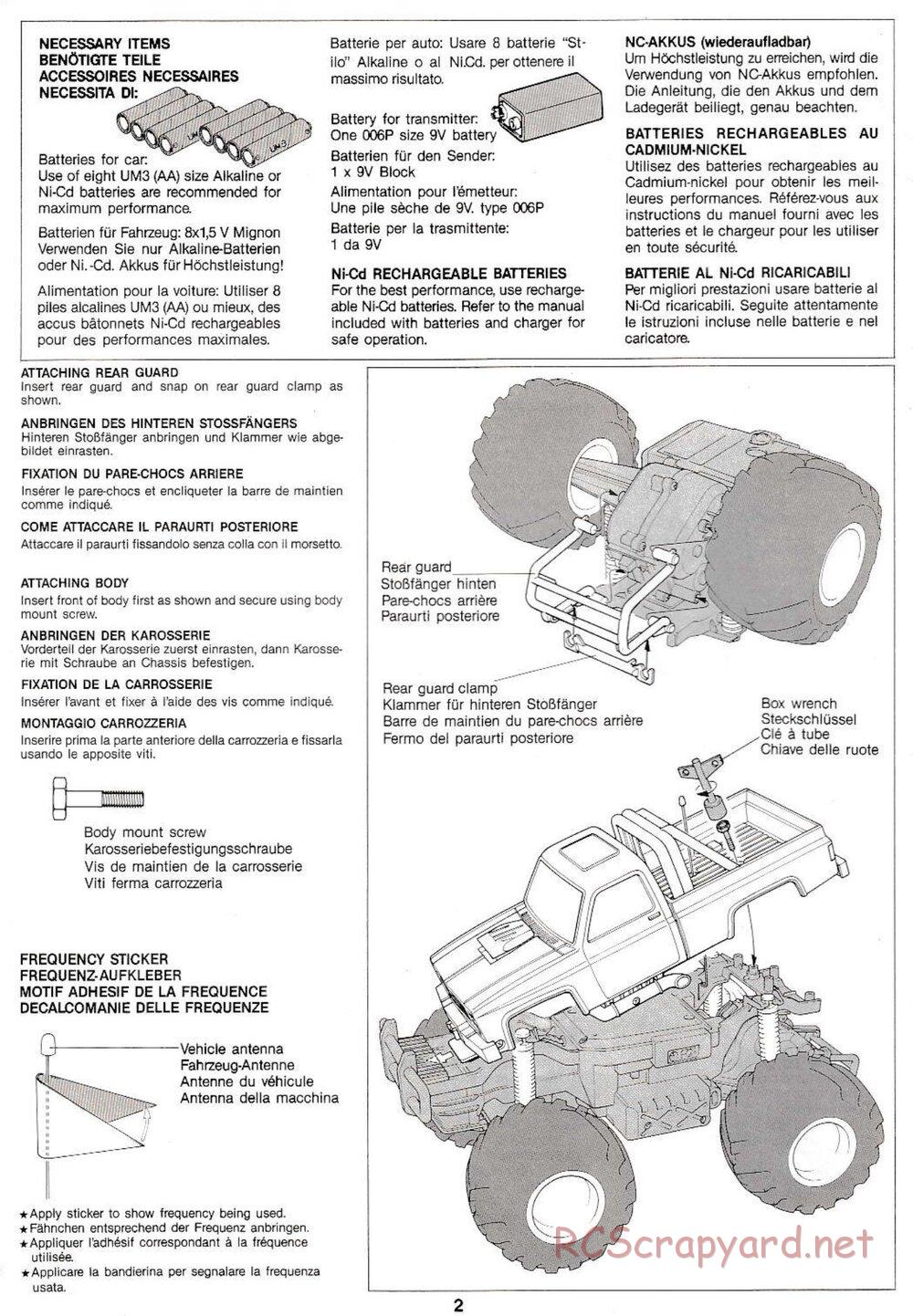 Tamiya - Clod Buster QD Chassis - Manual - Page 2