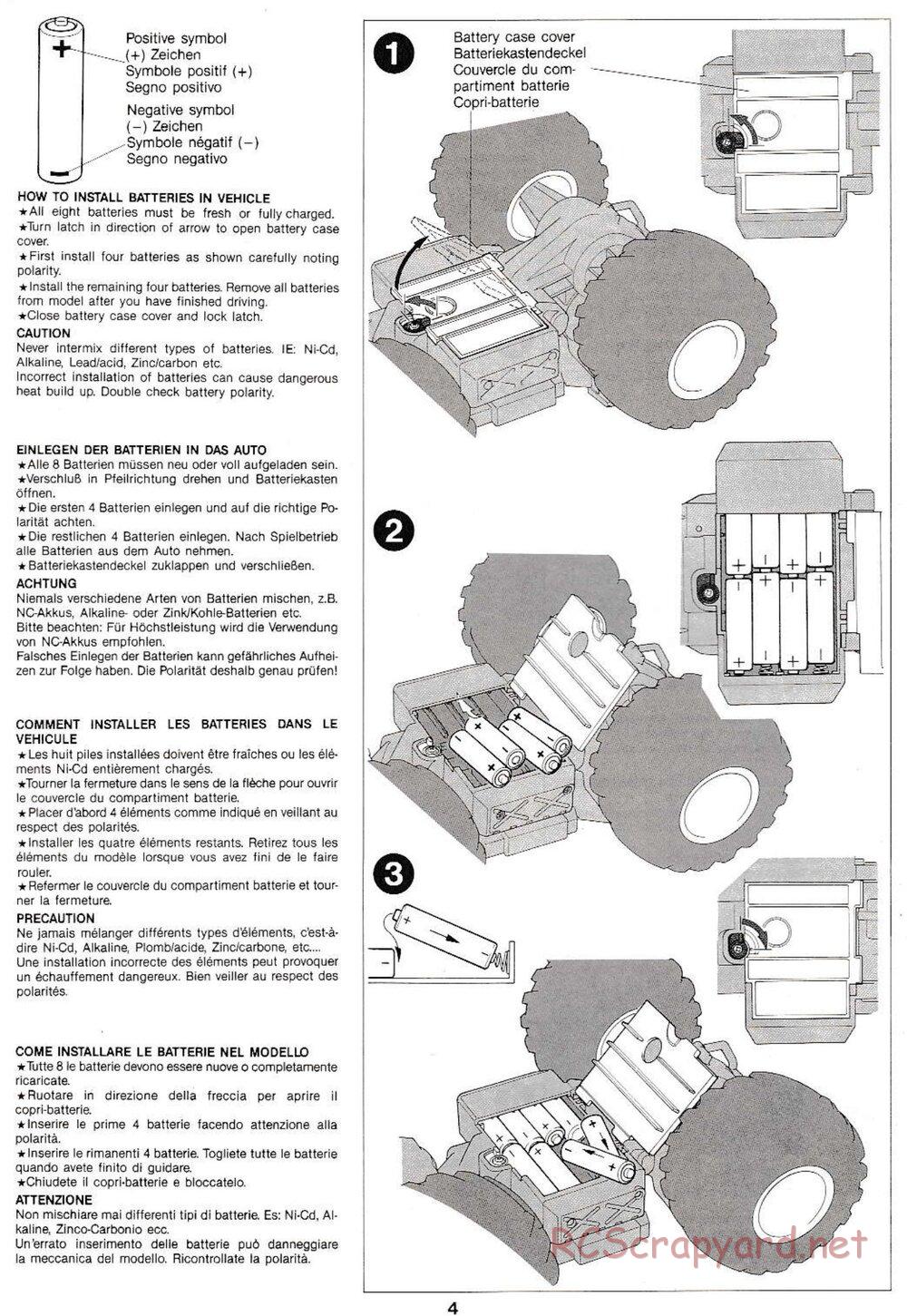 Tamiya - Clod Buster QD Chassis - Manual - Page 4