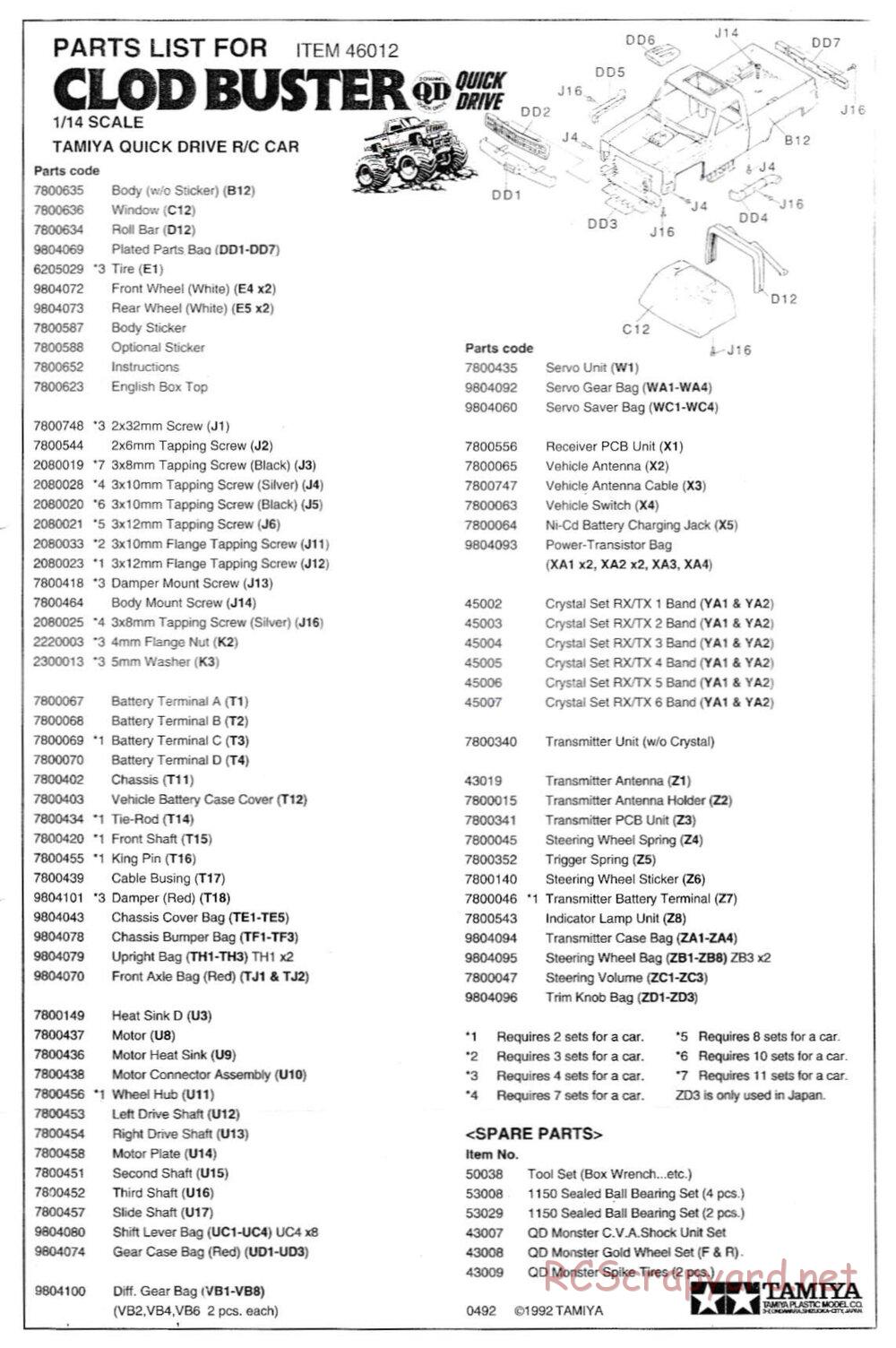 Tamiya - Clod Buster QD Chassis - Manual - Page 13