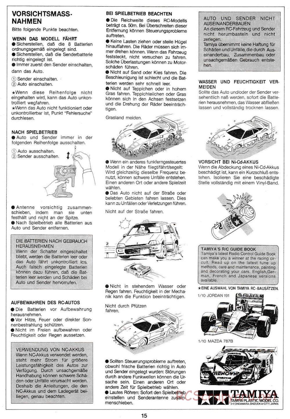 Tamiya - Ferrari F40 QD Chassis - Manual - Page 15