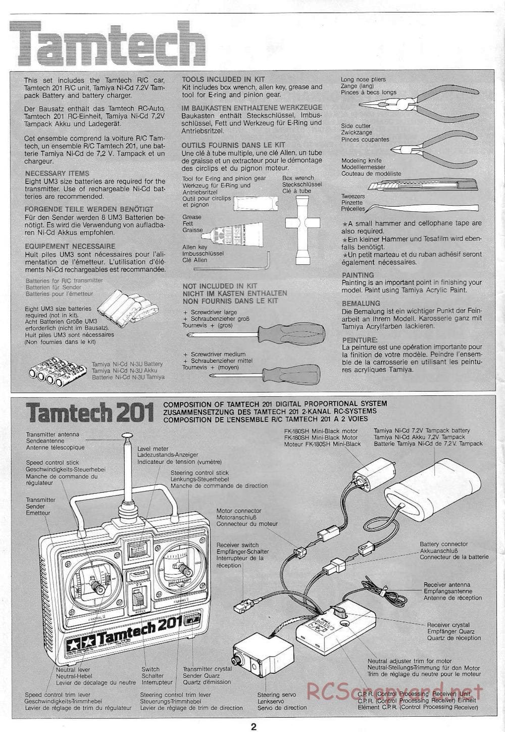 Tamiya - Tamtech - Porsche 962C Chassis - Manual - Page 2