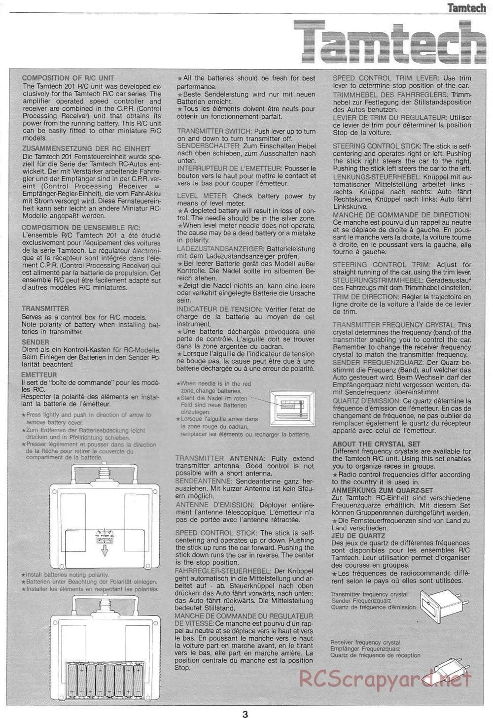 Tamiya - Tamtech - Porsche 962C Chassis - Manual - Page 3