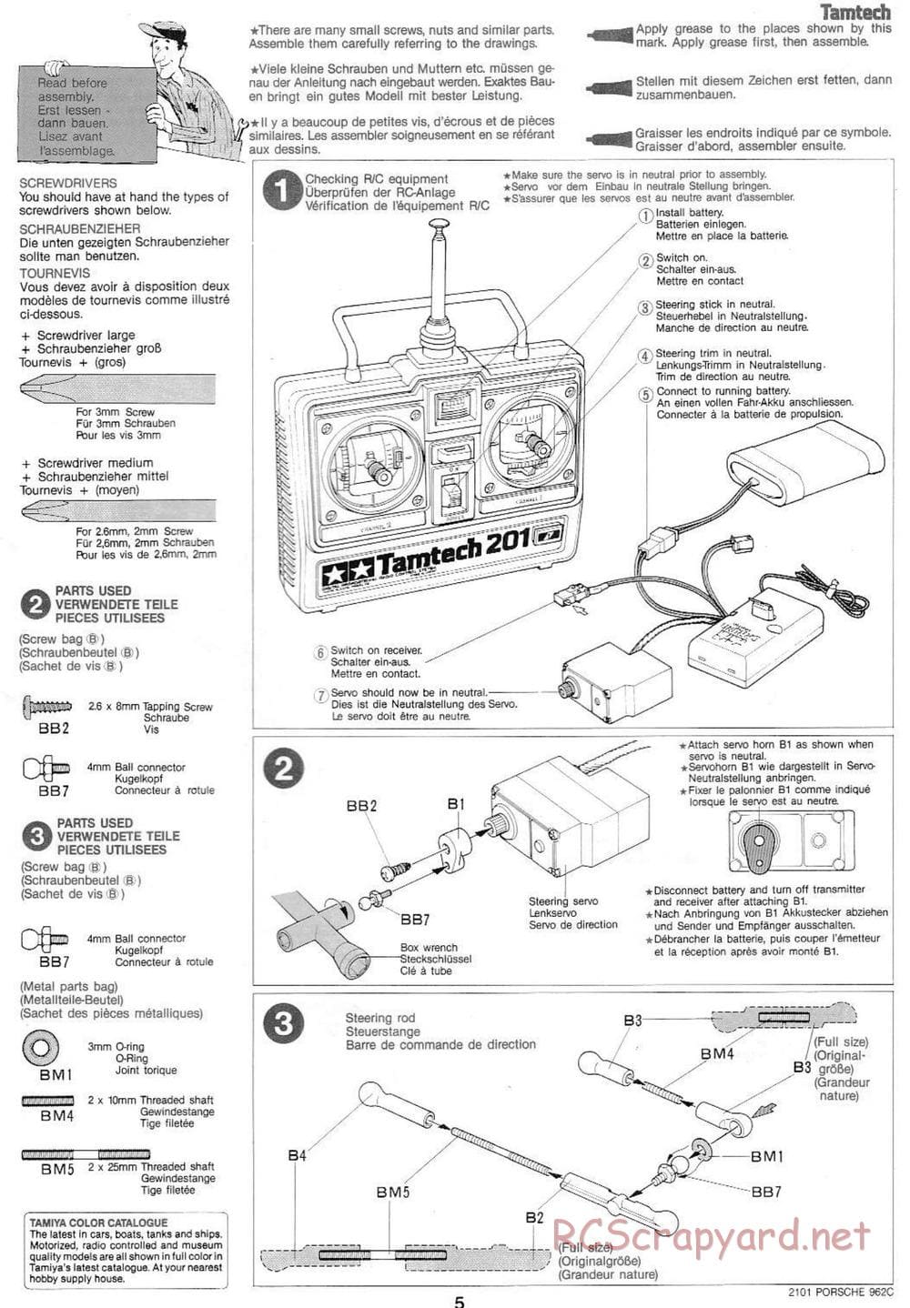 Tamiya - Tamtech - Porsche 962C Chassis - Manual - Page 5
