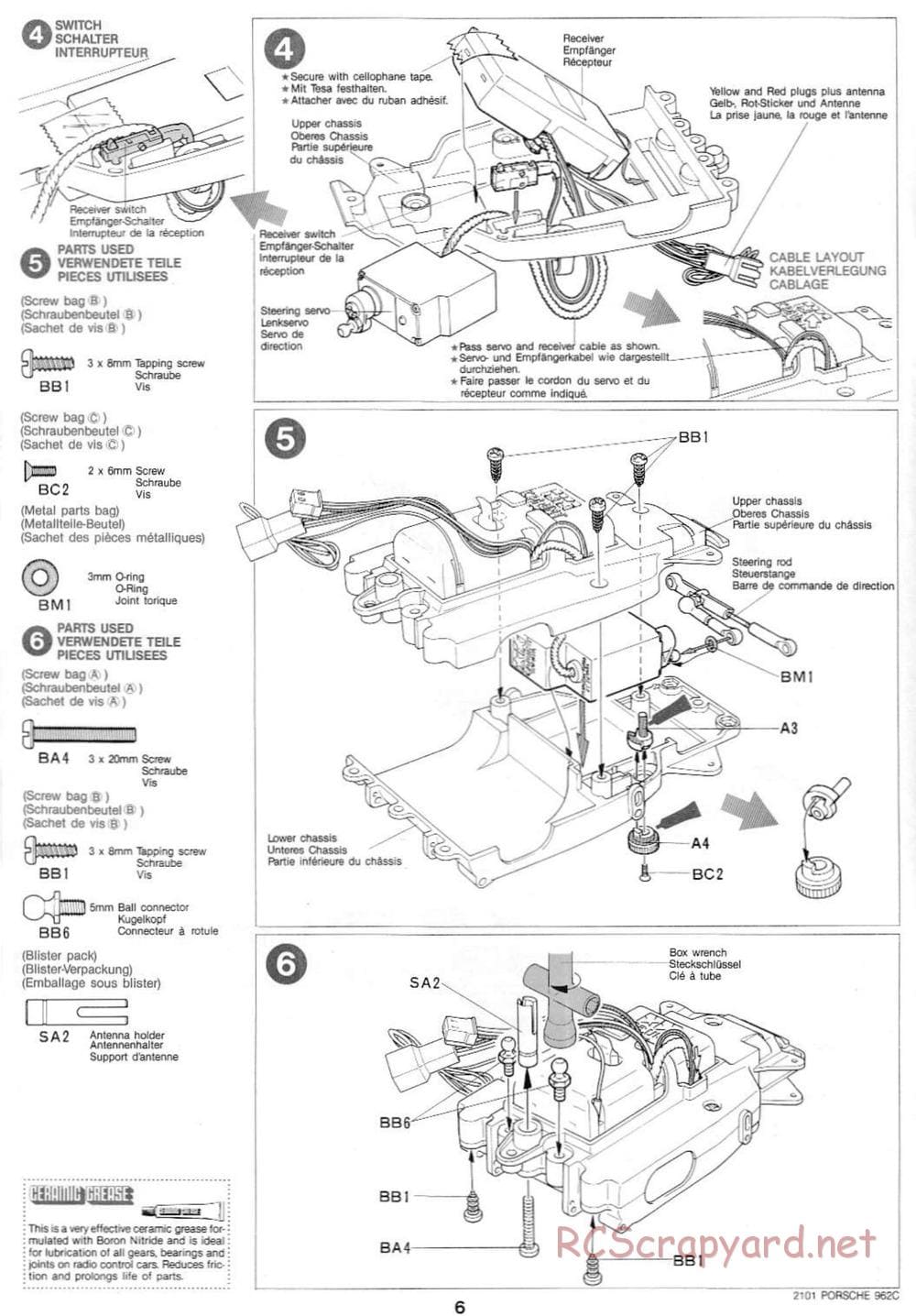 Tamiya - Tamtech - Porsche 962C Chassis - Manual - Page 6