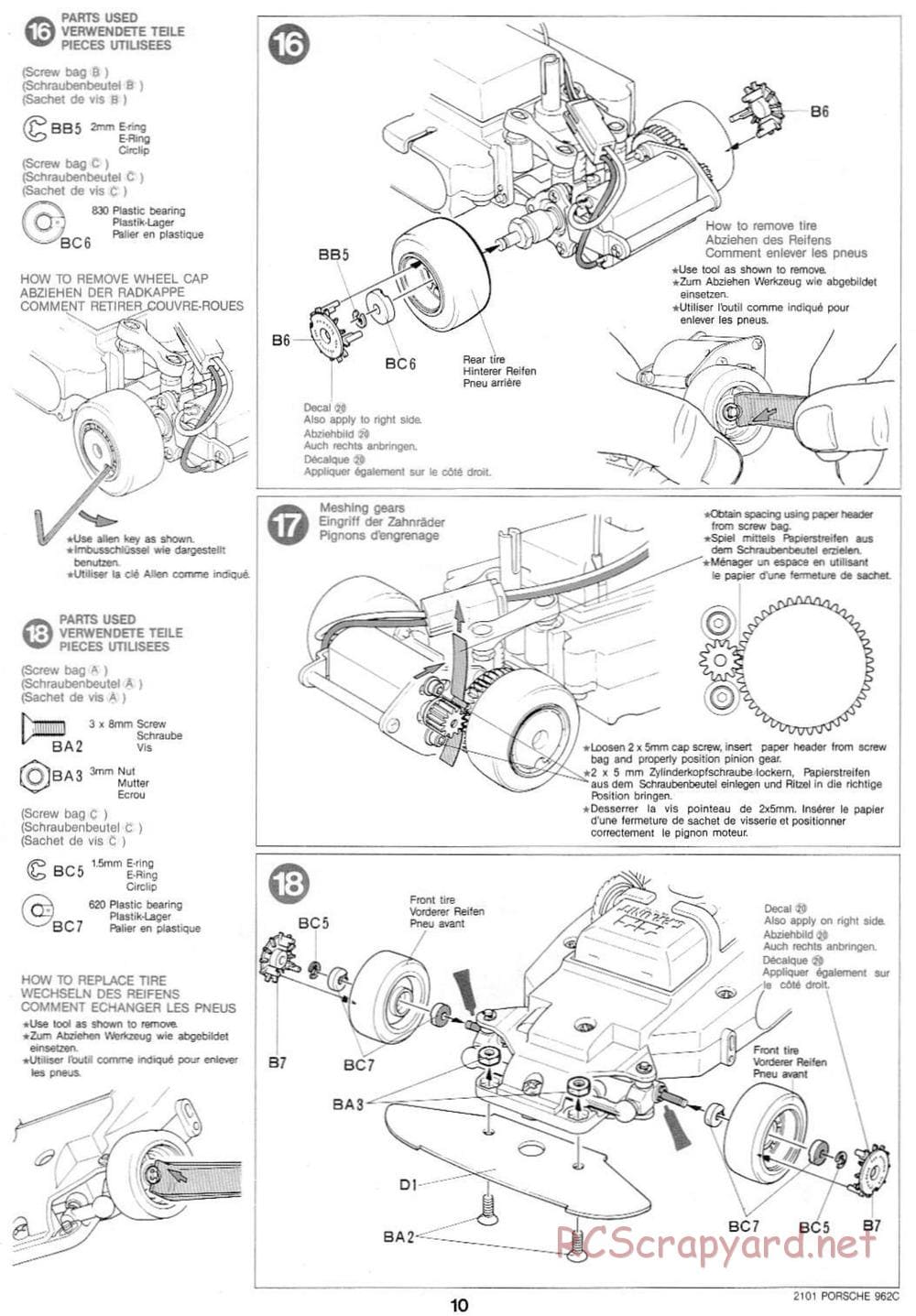 Tamiya - Tamtech - Porsche 962C Chassis - Manual - Page 10