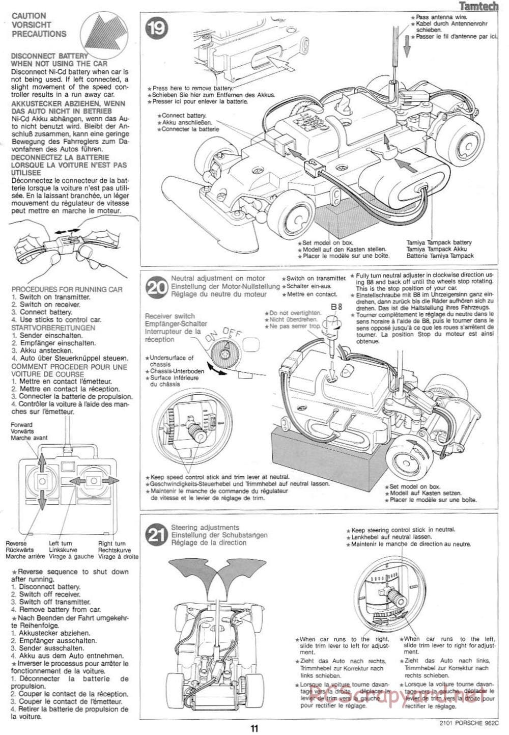 Tamiya - Tamtech - Porsche 962C Chassis - Manual - Page 11
