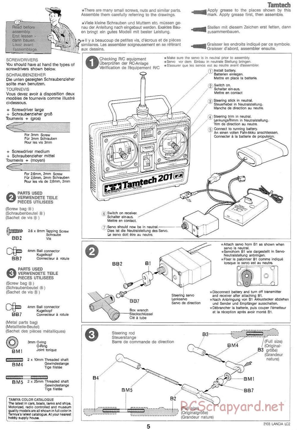 Tamiya - Tamtech - Lancia LC2 Chassis - Manual - Page 5