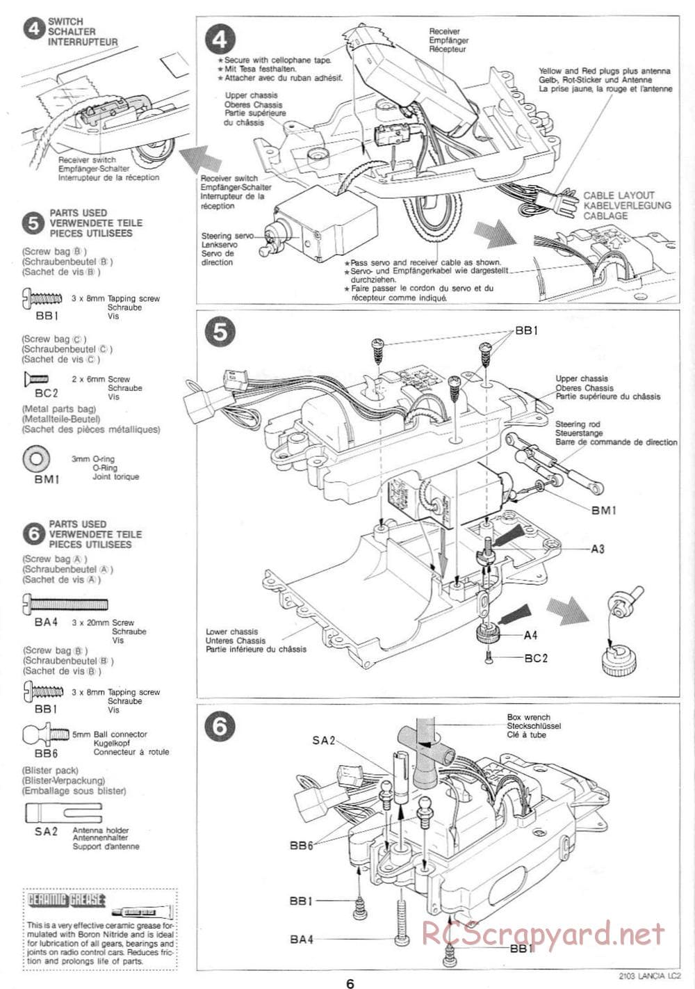 Tamiya - Tamtech - Lancia LC2 Chassis - Manual - Page 6