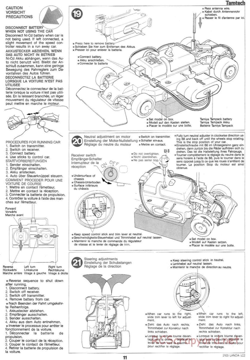 Tamiya - Tamtech - Lancia LC2 Chassis - Manual - Page 11