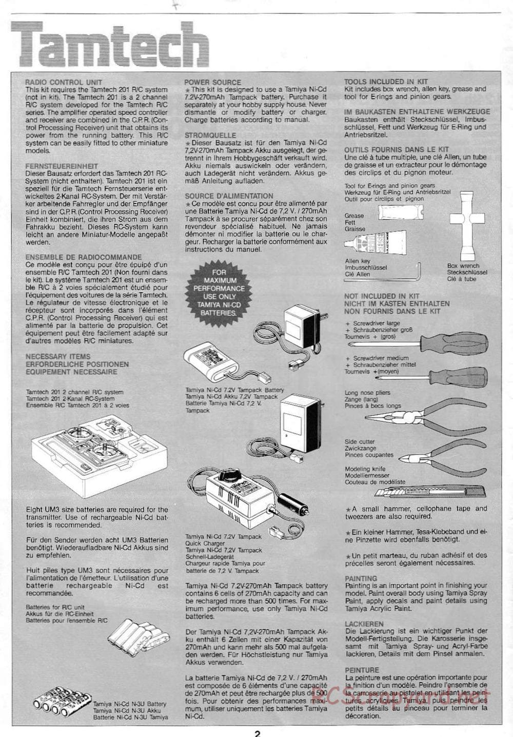 Tamiya - Tamtech - Ford Mustang Probe GTP Chassis - Manual - Page 2