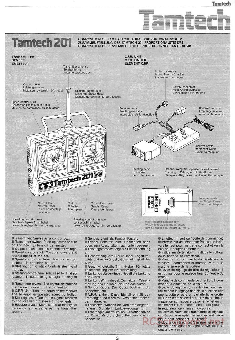 Tamiya - Tamtech - Ford Mustang Probe GTP Chassis - Manual - Page 3