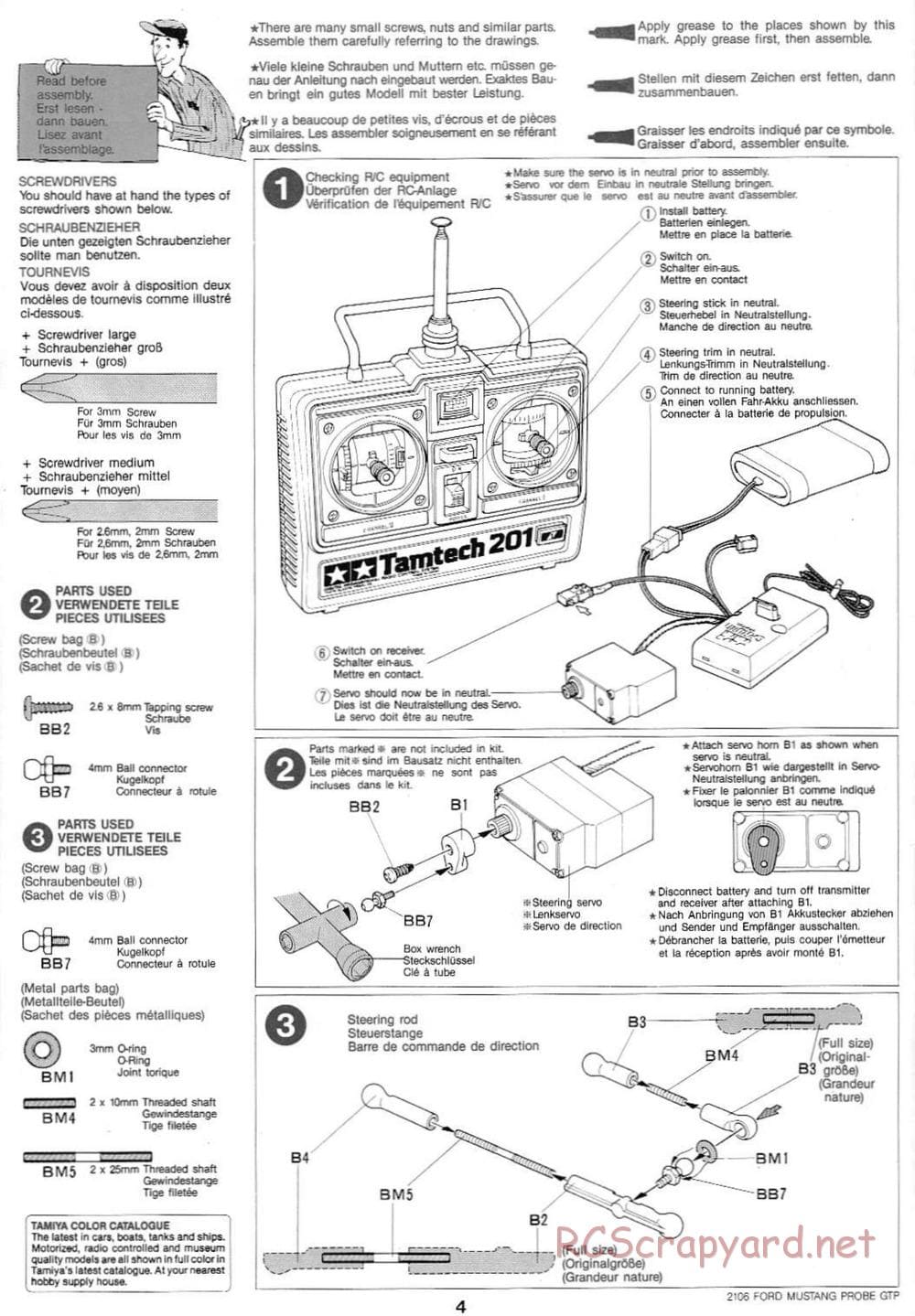 Tamiya - Tamtech - Ford Mustang Probe GTP Chassis - Manual - Page 4