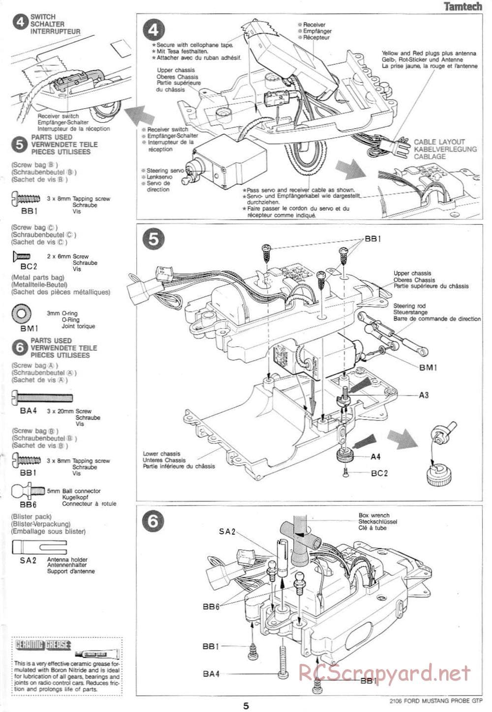 Tamiya - Tamtech - Ford Mustang Probe GTP Chassis - Manual - Page 5