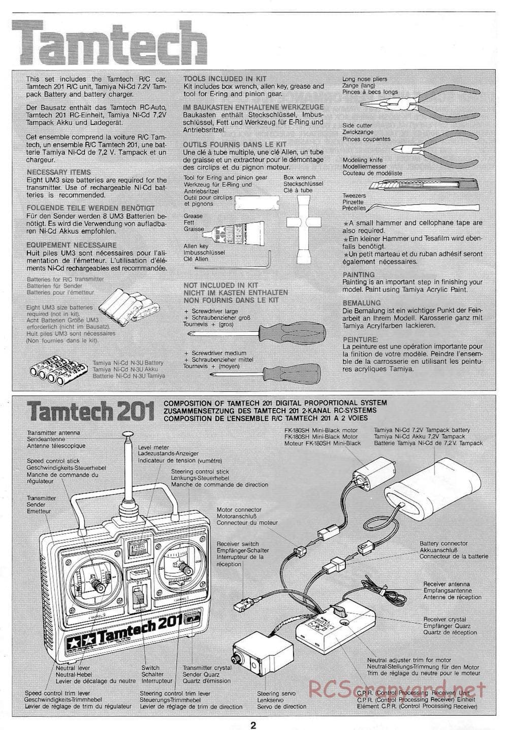 Tamiya - Tamtech - Porsche 961 Chassis - Manual - Page 2