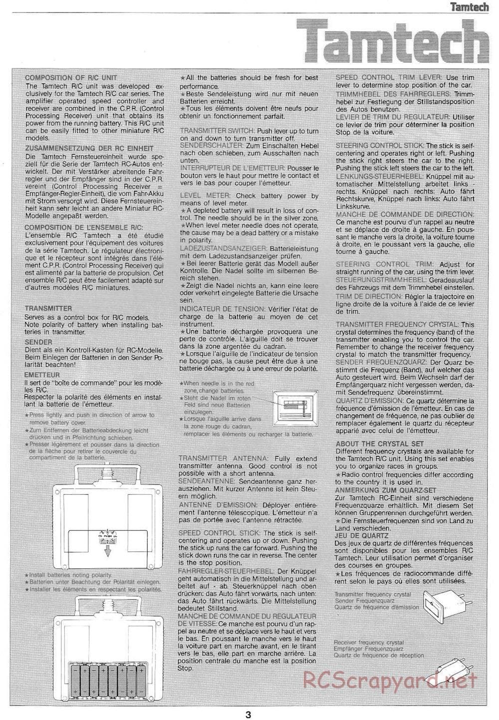 Tamiya - Tamtech - Porsche 961 Chassis - Manual - Page 3