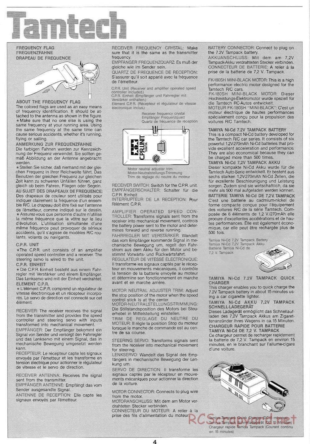 Tamiya - Tamtech - Porsche 961 Chassis - Manual - Page 4