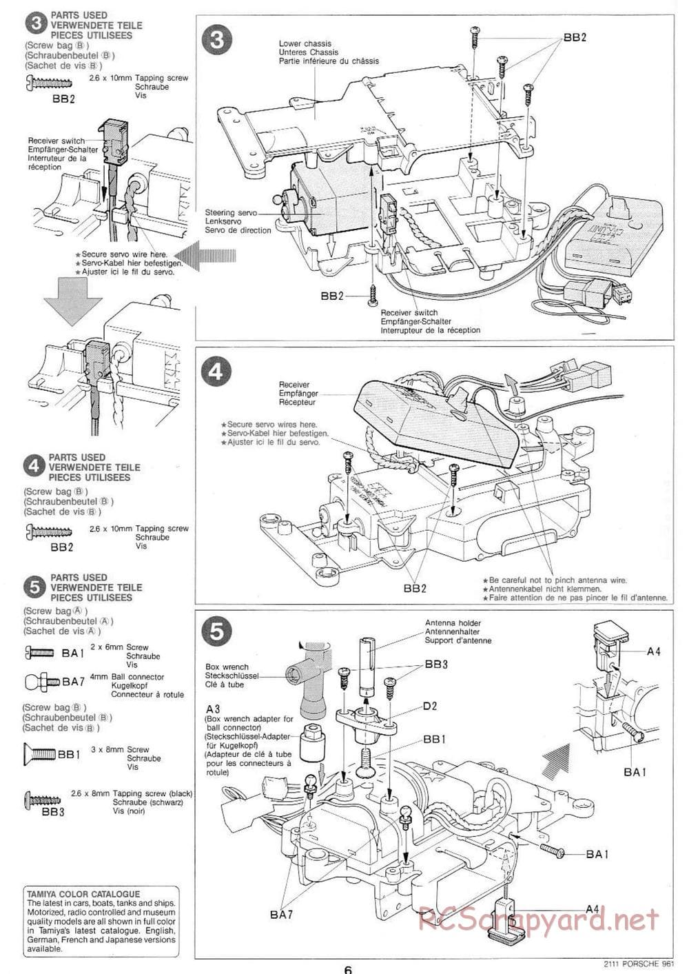 Tamiya - Tamtech - Porsche 961 Chassis - Manual - Page 6