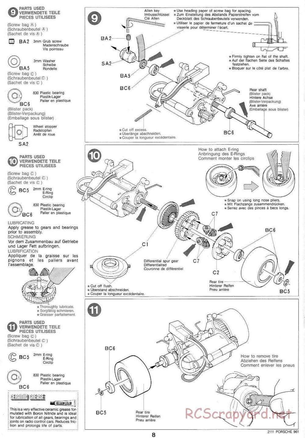 Tamiya - Tamtech - Porsche 961 Chassis - Manual - Page 8