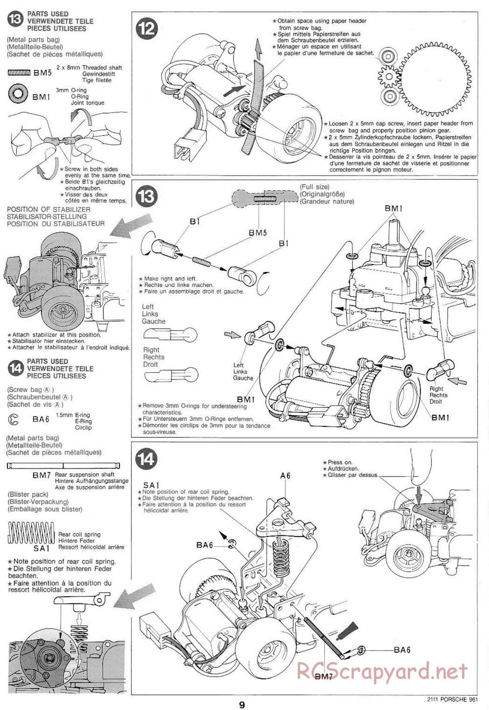 Tamiya - Tamtech - Porsche 961 Chassis - Manual - Page 9