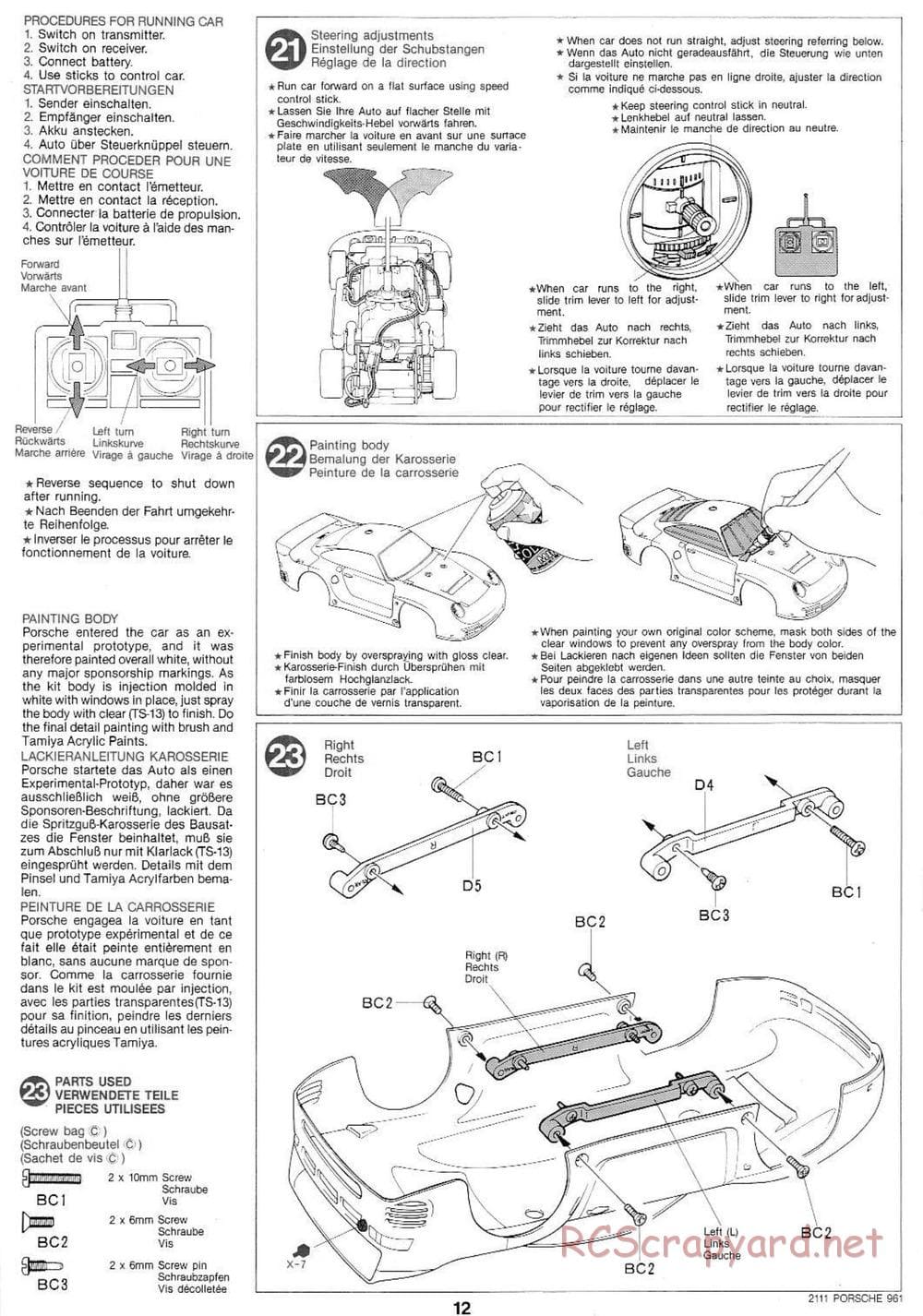 Tamiya - Tamtech - Porsche 961 Chassis - Manual - Page 12